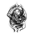 Grim Reaper Wraith Temporary Tattoo (2.5"x3.5")